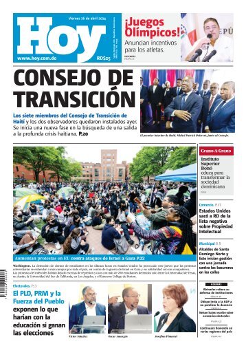 Edición impresa, viernes 26 de abril de 2024