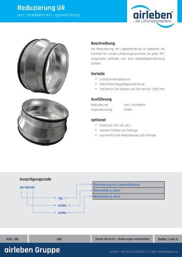airleben Reduzierung UR Technisches Datenblatt
