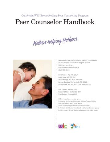 Peer Counselor Handbook - California Department of Public Health ...