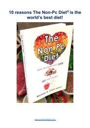 10 good reasons to do the Non Pc Diet®