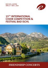 15th Intl. Choir Competition and Festival Bad Ischl - Friendship Concerts