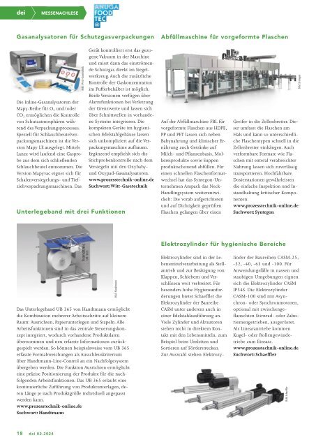 dei – Prozesstechnik für die Lebensmittelindustrie 02-2024