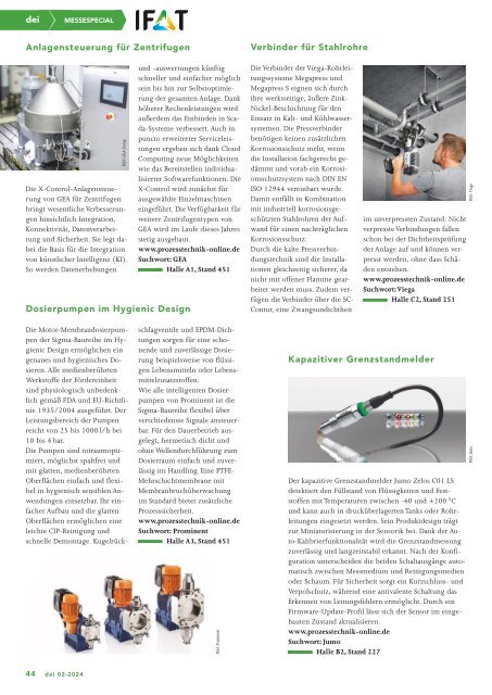 dei – Prozesstechnik für die Lebensmittelindustrie 02-2024