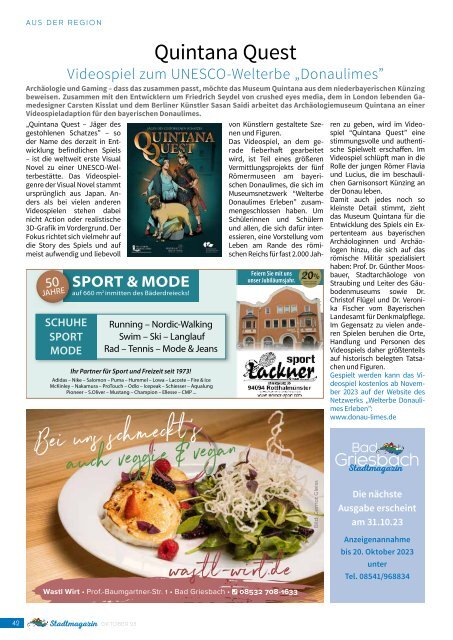 Stadtmagazin Bad Griesbach Oktober 2023