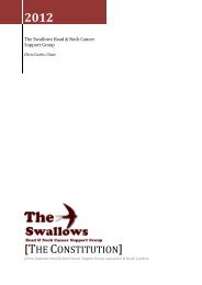 The Swallows Head & Neck Cancer Charity Constitution 2012