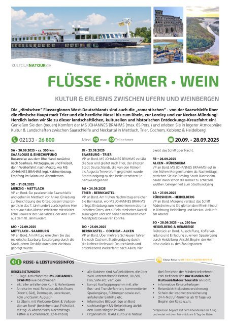 K&N Kreuzfahrt SAAR • MOSEL • RHEIN • NECKAR 2025