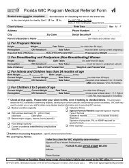 Florida WIC Program Medical Referral Form
