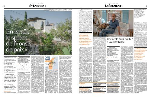 Article La Croix sur Neve Shalom 21 avril 2024