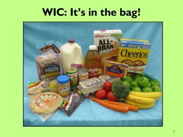 WIC: It's in the bag! - Public Health