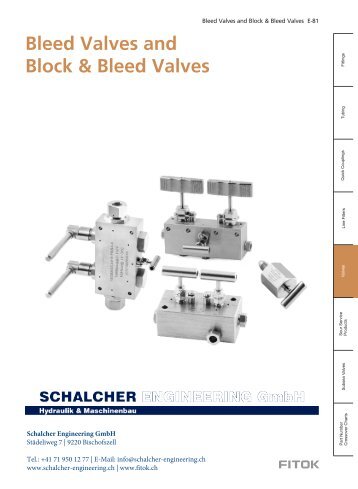 Medium High Pressure Bleed Valves and Block Bleed Valves FITOK EN