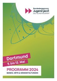 Deutscher Musikrat - Programmheft 20. Bundesbegegnung Jugend jazzt 2024 in Dortmund