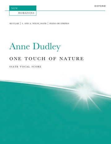 Dudley One Touch of Nature SATB VS