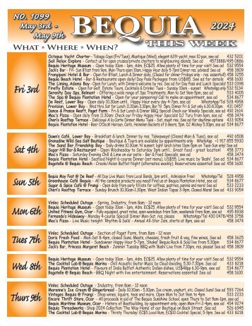 Bequia this Week - 3rd May - 9th May 2024