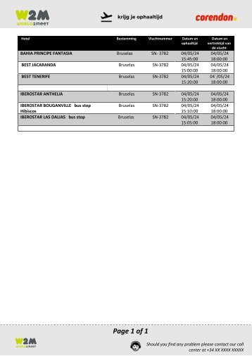 pick up corendon 04 05 tfs