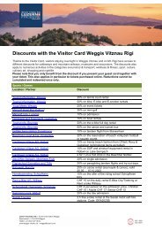 Discounts Visitor Card Weggis