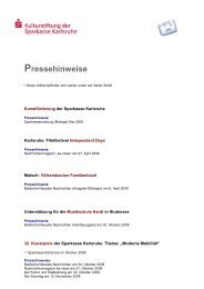 Pressehinweis - Stiftungen der Sparkasse Karlsruhe Ettlingen