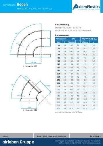 AxiomPlastics Bogen Kunststoff