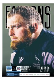 Newcastle Falcons vs Bath Rugby Programme