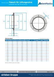 AxiomPlastics Flansch für Lüftungsrohre Kunststoff Technisches Datenblatt