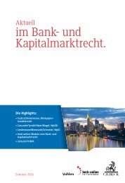 Bank- und Kapitalmarktrecht