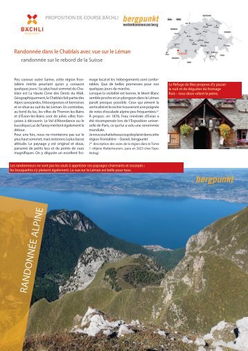 Proposition de Course 05.2024 - Randonnée dans le Chablais avec vue sur le Léman