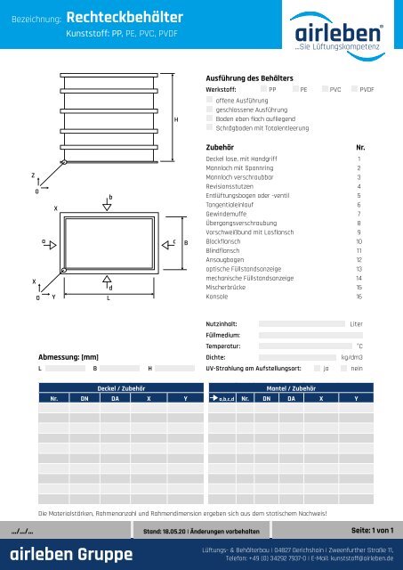 AxiomPlastics Behälterauslegung eckig Rahmen interaktiv