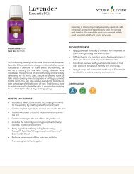 Lavender Essential Oil Product Information Page (PIP)