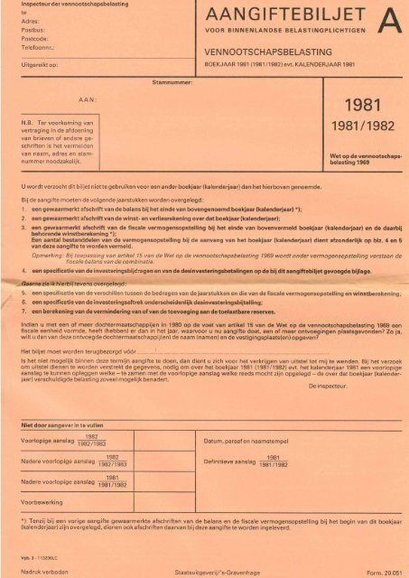 aangifteformulier 1981-2