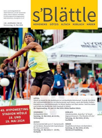 s'Blättle Nr. 20 - Do, 16. Mai 2024