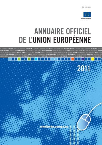 Annuaire officiel de l'Union européenne 2011 - EU Bookshop - Europa