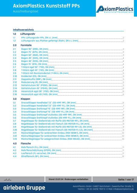 AxiomPlastics LV-Text Kunststoff-PPs