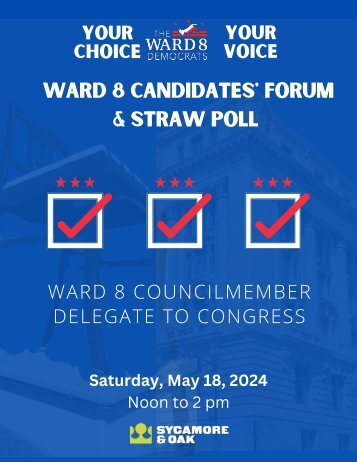 2024 Ward 8 Democrats Program Book for Ward 8 Councilmember and Delegate to Congress Forum