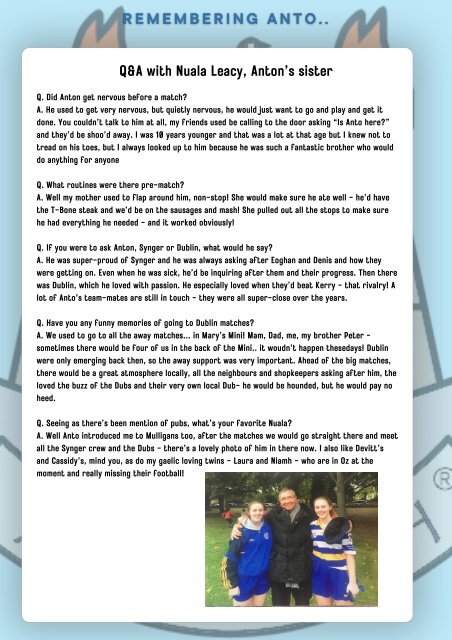 The Panther Returns Golf Day 2024 Programme