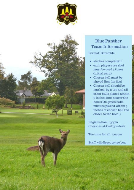 The Panther Returns Golf Day 2024 Programme