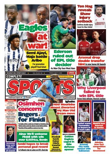 COMPLETE SPORTS - FRIDAY, MAY 17, 2024