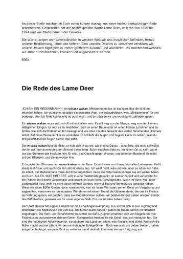 Die Rede des Lame Deer