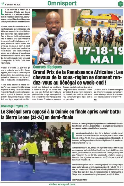 Journal wiwsport n394 - 17 mai 2024