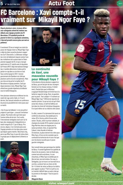 Journal wiwsport n394 - 17 mai 2024