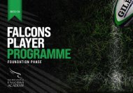 Falcons Player Programme - Foundation Phase