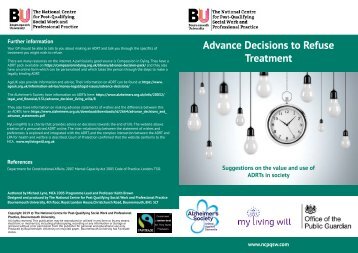Advance Decisions to Refuse Treatment