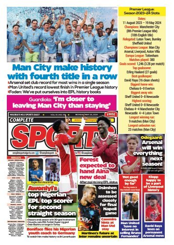 COMPLETE SPORTS - MONDAY, MAY 20, 2024