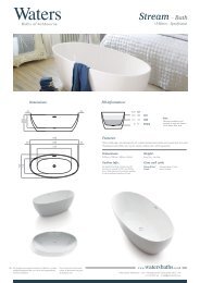 Stream 1540 Freestanding Bath Specification Sheet from Waters Baths of Ashbourne 