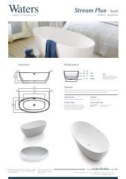 Stream Plus 1820 Freestanding Bath Specification Sheet from Waters Baths of Ashbourne 