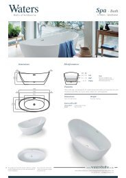 Spa 1540 Freestanding Bath Specification Sheet from Waters Baths of Ashbourne 