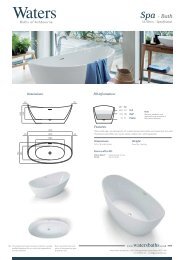 Spa 1670 Freestanding Bath Specification Sheet from Waters Baths of Ashbourne 