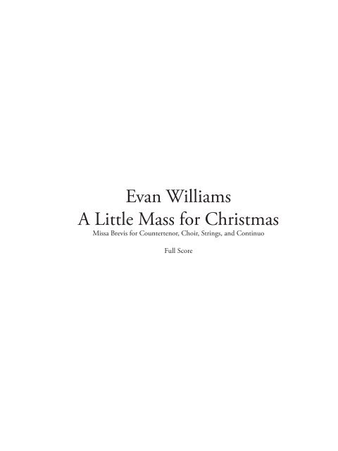 Little Mass for Christmas - Full Score
