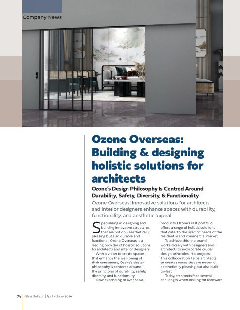 Ozone Overseas: Building & designing holistic solutions for architects