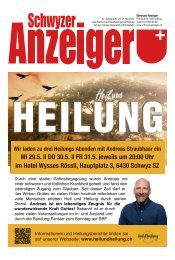 Schwyzer Anzeiger – Woche 21 – 24. Mai 2024
