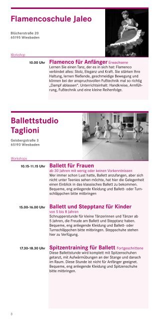 ausführliches Programm - Tanztherapie Wiesbaden