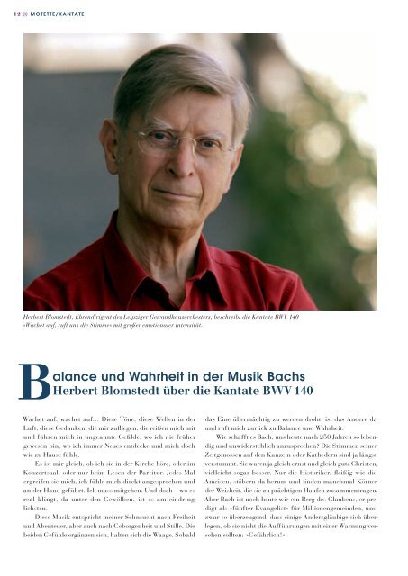 Leipzig lebt »bachisch« Interview mit Dr. Dettloff Schwerdtfeger